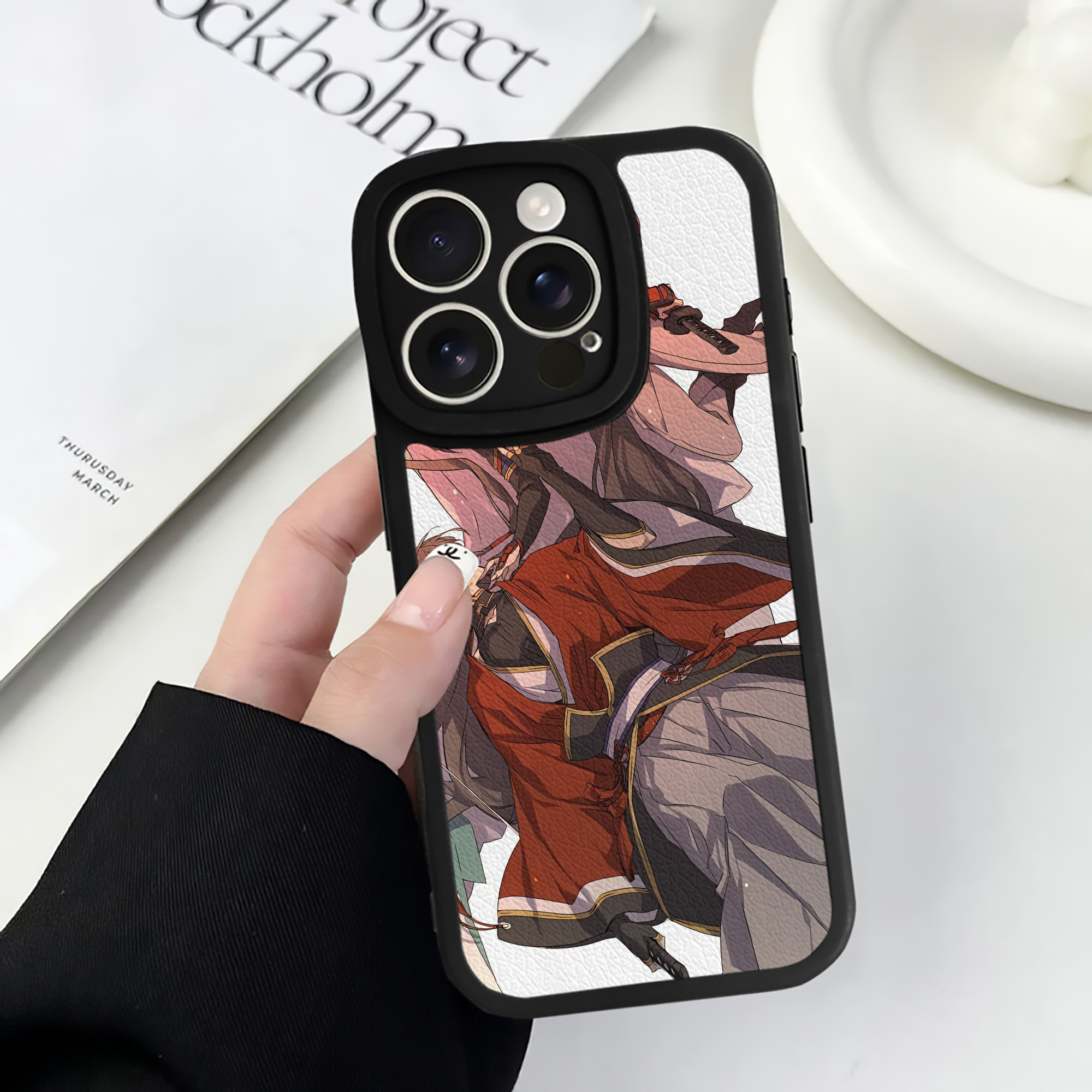 （画像用） 刀剣乱舞 Touken Ranbu 【iPhone 16シリーズ対応】シリコンスマホケース（レザー調） 材質：シリコン